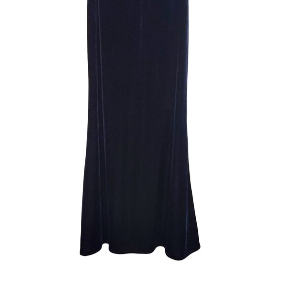 Aidan by Aidan Mattox Navy Blue Velvet Cocktail Dress Size 4 Beaded Mesh Bodice - Picture 4 of 9
